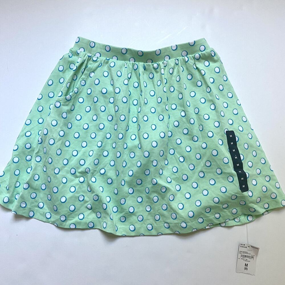 NEW Lands End Green Polka Dot Skort Skirt